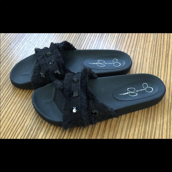 JS PLAYAH Fringe Studded Slip-on Slide Sandals - Picture 4 of 7